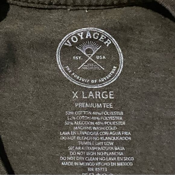 VOYAGER The Pursuit of Adventure Tee Size Extra Large XL Olive Green Camper - Picture 3 of 7